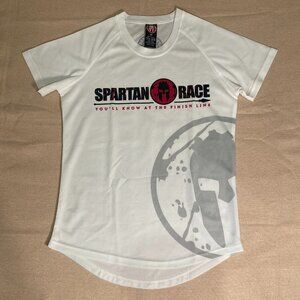 White Women's Spartan Race T-Shirt with Spartan Race Logo - Size XS